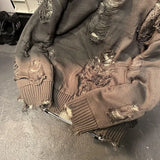 Aidase American New High Street Hole Fake Two Sweaters Y2K Fashion Retro Loose Oversize Double-sided Sweater Tide For Men And Women Top aidase-shop