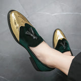 49.42Aidase High Quality Slip-on Green Loafers Men's Tassel Soft Leather Moccasin Flats Walking Men Shoes Casual Shoes Nubuck Leather Shoes aidase-shop