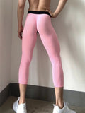 AIDASE  -  Summer Spring Mens Fitness Gradient Plus Size Sporty Cropped Leggings Skinny Workout Tight Joggers Pants Trousers aidase-shop