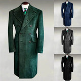 Aidase Corduroy Long Men Overcoat Black Loose Causal Jacket Gentlemen Double Breasted Warm Thick Business Daily Male Coat Custom Made aidase-shop