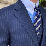 AIDASE  -  Tailor-made 3 Pieces Slim Fit Suit For Men high quality Pants Tuxedos Formal  navy blue Wedding Party Jackets Mens Clothing aidase-shop