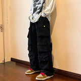 Aidase Multi-pockets Cargo Pants Harajuku Streetwear Casual Tooling Pant Men's Hip-hop Mopping Trousers Vintage Daily Wide Leg Pants