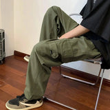 AIDASE  -  Loose Fit Men's Workwear Pants plus Size Korean Style Straight Leg Casual Trousers for Students Hong Kong Trend Brand aidase-shop