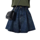 AIDASE  -  High Waist Wide Leg Short Jeans Women's Summer Thin Loose Slimming A- Line Hot Pants plus Size Cover Hip Versatile Shorts aidase-shop