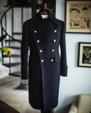 Aidase Men Long Coat Overcoat Double Breasted Woolen Blend Gentlemen Blazer Winter Warm Business Causal Daily Tailored aidase-shop