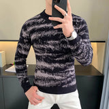 Aidase Autumn Winter Velvet Knitted Sweater Men Long Sleeve Casual Business Sweaters Comfortable Warm Versatile Social Pullover Tops aidase-shop