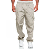 AIDASE  -  Spring Autumn New Fashion Cargo Pants Men Casual Multi Pocket Drawstring Trousers Loose Straight Tube Household All-match Pants aidase-shop