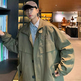 AIDASE  -  Japanese Workwear Jacket Men's Spring Autumn New American Vintage Letter Loose Embroidered Top Retro Standing Collar Jacket Chic aidase-shop