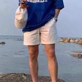 AIDASE  -  Daily Leisure Mens Shorts Linen Solid Color Simple Loose Bottoms Men Spring Summer Men Beach Casual Drawstring Shorts aidase-shop