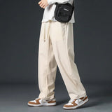 AIDASE  -  Men's Corduroy Drawstring Casual Pants Heavyweight Loose Wide Leg Straight Sweatpants Draped Trousers aidase-shop
