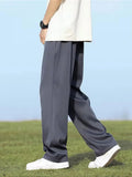 AIDASE  -  Summer Straight Pants Korean Fashion Casual Trousers Lightweight Breathable Semi-Wide Slacks Drape Suit Street Pants Male aidase-shop
