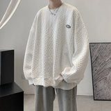 Korean Men Sweatshirts Hip Hop Solid Color Basic O Neck Oversized Pullovers  Autumn Fashion Casual Long Sleeve Tops aidase-shop