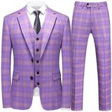 Aidase Fashion New Men Leisure Boutique Business Plaid Striped Suit Vest Pants 3 Pcs Set Casual Dress Blazers Jacket Coat Trosers aidase-shop