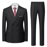 Aidase  Fashion New Men's Casual Boutique Double Breasted Suit Trousers / Man's Business Suit Jacket Blazers Coat Pants 2 Pcs Set aidase-shop