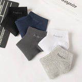 AIDASE  -  High Qualty Men's Bamboo Fiber Socks Short Summer Breatheable Anti-Bacterial Man Ankle Socks Busines 5Pairs Plus size EU38-46 aidase-shop