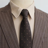 AIDASE  -  New Retro Brown Lazy Zipper Ties For Men Italian Polka Dot Formal Business Neckties 8cm Flower Striped Silk Tie Suit Accessories aidase-shop