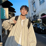 Aidase Japanese Literary Style Striped Shirt Men 2024 New Fashion High-end Long-sleeved Shirt Handsome Trendy Loose Casual Jacket Chic aidase-shop