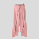 AIDASE  -  Men Irregular Pants Solid Elastic Waist Joggers Trousers Men Streetwear Loose Pleated Fashion Casual Men Long Pants aidase-shop