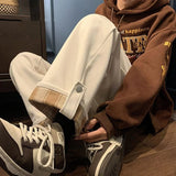AIDASE  -  Autumn and Winter Men's Fashion Plaid Fringe Plush Solid Loose High Street Casual Comfortable Versatile Straight Leg Pants aidase-shop