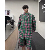 AIDASE  -  Summer Men's Sets Long Sleeved Hooded Shirt Trendy Summer Fashion Set Contrast Color Long Sleeve Casual aidase-shop