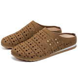 AIDASE  -  Half Slippers Outdoor High Quality Anti-slip Men Leisure Shoes Summer Mesh Breathable Soft Comfortable Flat-bottomed Slippers aidase-shop