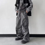 Aidase Black Baggy Cargo Pants Fashion Harajuku Straight Trousers Men's Y2K Vintage Baggy Casual Pocket Streetwear Hip Hop Korean Style