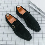AIDASE  -  Fashionable Loafers Branded Hairstylist Business Buckle Slip-on Leather Office Leather Shoes Outdoor Soft Comfort Driving Shoes aidase-shop
