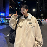 Aidase Korean Mens Lamb Wool Jacket Winter Velvet Thick Padded Parka Coat Streetwear Fashion Trend High Street Hip Hop Fur Collar Coats aidase-shop