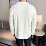 AIDASE  -  High-quality Henry Collar Long-sleeve T-shirt for Men, Stretchable Men's Base Shirt for Autumn.Breathable T-shirt M-4XL aidase-shop