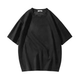 American Vintage Men's T-shirts Suede Solid Color Loose Fashion Tops Casual  Short-sleeved Male Tees  Summer aidase-shop