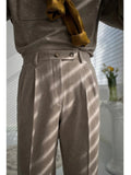 AIDASE  -  Khaki Retro Faionable Woolen Casual Pants Drapey Straight Leg Long Busin Casual Trousers for Autumn Winter aidase-shop