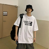 AIDASE  -  Fashion O-Neck Loose All-match Printed Letter T-Shirts Men Clothing Summer New Oversized Casual Tops England Tee Shirt aidase-shop