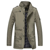AIDASE  -  Winter Men Jackets and Coats Casual Windproof Thick Warm Jacket Men's Long Trench Coat Parka Clothing