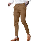 AIDASE  -  Men's Twill Cotton Stretch Fashion Youth Street Slim Pencil Skinny Pants aidase-shop