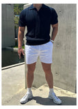 AIDASE  -  Vintage Men's Cool Short Sleeve Polo Shirt, Lapel Breathable Hollow Out Top, Summer Mesh Slim Sleeve Fashion Casual Knit T-shirt aidase-shop