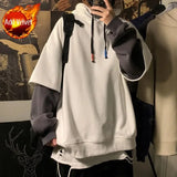 Aidase Hooded Sweatshirts for Man Black Hoodies Hip Hop Men's Clothing Sweat Shirt No Brand Funny Loose Overfit Streetwear Simple Cheap aidase-shop