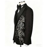 AIDASE  -  Modern Wedding Men Suits 2 Piece Jacquard Coat Pants Groom One Button Suit Business Blazer Pants Prom Party Jacket Customized aidase-shop