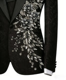 AIDASE  -  Modern Wedding Men Suits 2 Piece Jacquard Coat Pants Groom One Button Suit Business Blazer Pants Prom Party Jacket Customized aidase-shop