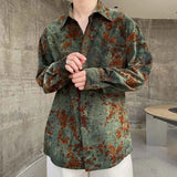 Aidase Men's Printing Shirts Autumn Long Sleeve Top Casual Single Breasted Streetwear Personality Male Clothing Fashion New aidase-shop