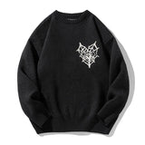 Aidase Retro Print Pattern Sweater Men's Women Autumn Winter Warm Pullover Sweater Round Neck Knit Sweater Soft aidase-shop