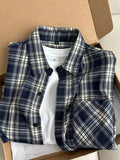 AIDASE  -  American Retro Plaid Long Sve irt Men Summer High Sensation Haome Inner Wear Cleanfit Sun Protection Coat aidase-shop