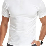AIDASE  -  Men's Zip Mock Neck T-Shirt Short Sleeve Quick Dry Slim Fit Workout Gym Running Athletic Tee aidase-shop