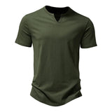 AIDASE  -  Summer Brand Quality Men T-Shirt V-Neck Fashion Design Slim Fit Soild T-Shirts Male Tops Tees Short Sleeve T Shirt for Men aidase-shop