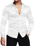 AIDASE  -  Glossy Long Sleeve Men's Shirt 70s Disco Style Casual Autumn Wear Comfortable Chinese Brand Fashionable Top for Men aidase-shop