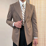 Aidase High Quality Wedding Suit For Men Business Formal Casual Double Breasted  Dress Suit 2 Pieces Office Work Party Prom Costume aidase-shop