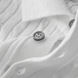 AIDASE  -  Stretchable Business Casual Striped Short-sleeve Polo Shirt  Men Asian Size Slim Fit High-quality T-shirt  Young Men Breathable. aidase-shop