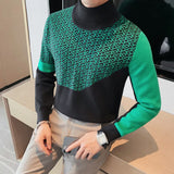 Aidase Autumn Thin Turtleneck Sweater Mens Solid Color Knitwear Sweaters Fashion Knitwear Long Sleeves Basic Style Tops Casual Pullover aidase-shop