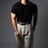 AIDASE  -  Men's Solid Color Side Zipper Short-Sleeved Sports Gym T-Shirt American Retro Fashion Trend Casual Loose Breathable Men's Tops aidase-shop