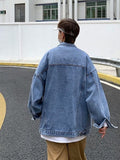 2022SS Denim Jacket Men's High Street Hip-hop Trainer Jacket Autumn Trend Streetwear All-match Preppy Oversize Punk Jeans Coat aidase-shop