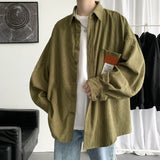 Aidase Men Corduroy Shirts Harajuku Korean Loose Style Long Sleeve Vintage Streetwear Overshirt M-3XL aidase-shop